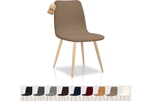 FIGOOO Housse de Chaise Scandinaves Lot de 4 Housse de Chaise Extensible Salle à Manger Universel Amovible Durable Couverture de Chaise sans Accoudoir pour Cuisine Restaurant Déco,Couleur Auburn