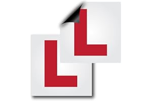 HOMXTERS Learner Plates Magnetic L Plates for Car UK, Pack of 2 DVLA Approved Size, Thick L Board Plate for Driving Test, Reusable,Scratch/Residue-Free, Water/Windproof, Tear-Resistant, New Driver L Sign Plate