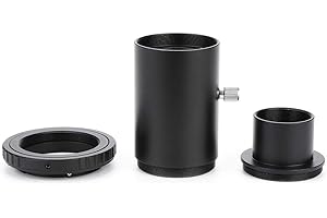 TOPIKY Telescope Extension Tube, 1.25inch Aluminum Alloy Telescope Extension Tube M42 Thread T-Mount Adapter T2 Ring for Nikon Camera