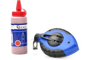 PREIS-ZONE Corda da 30 m + gesso rosso da 115 g, gesso per corda, gesso per marcatura, polvere di colore