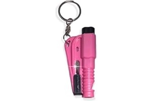 IGOTYOUGIRL Glass Breaker 3-in-1 Car Window Breaker Seatbelt Cutter Car Escape Tool Car Safety Hammer Car Safety Rescue Tool Seatbelt Slicer Car Tool Glass Breaker Emergency Car Window Breaker Whistle (Pink, 1)