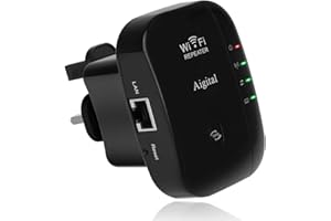 Aigital 2024 WiFi Repeater, 300Mbps WiFi Extenders for Home, Single Band WiFi Range Extender, Internet Booster with Ethernet Port, Supports Access Point, Wall Plug Design, WPS Setup