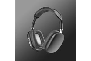 HESUPY Cuffie Bluetooth wireless P9 Pro Max con fascia in morbido cotone, suono stereo, cuffie over ear, gioco sportivo, cancellazione del rumore, supporta TF (nero)