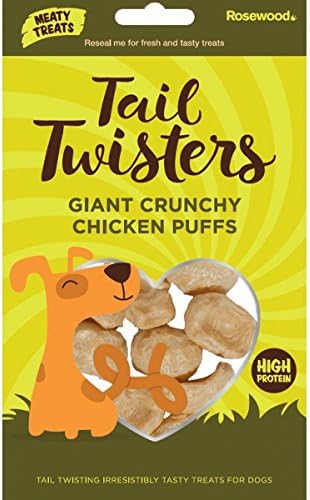 Rosewood Tail Twisters Giant Crunchy Chicken Puffs 20g Dog Treats