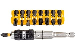 DEWALT DT70518T-QZ - Juego de 10 Piezas para atornillar Puntas Impact Torsion de 25mm: Pl6, T15, T30 x1, Ph2, Pz3, Pz2 x2, portapuntas pivotante, Arándano