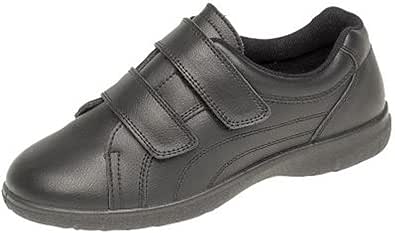 womens wide fit velcro trainers