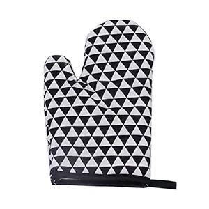 Generic Black and White: Hoomall 1Pc Heat Resistant Kitchen Microwave Mitt Insulated Oven Glove Baking Barbecue Cooking Pot HOL