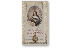 F.LLI BONELLA Fratelli Bonella | Santa Rita Medal and Prayer Card | Made in Italy