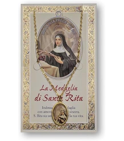 Holyart Sainte Rita De Cascia Crucifix Statue Résine 12 Cm - Statuette Religieuse Protectrice