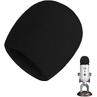 AOBETAK Popschutz Groß Schaumstoff für Mikrofon,Mikrofon Windschutz für Blue Yeti, Yeti Pro Kondensator mikrofon,Schwarz
