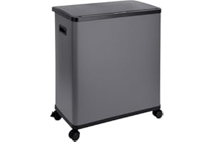 SVITA SR2X30 Poubelle à capteur, système de tri sélectif, à 2 compartiments, 60 l, autonome, automatique, avec seau intérieur, roues, gris