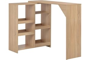 vidaXL Mesa de Bar Madera Roble 138x39x110 cm Mesita Mesilla Elevada Alta Mueble Mobiliario Auxiliar Comedor Pub Estanterías Consola