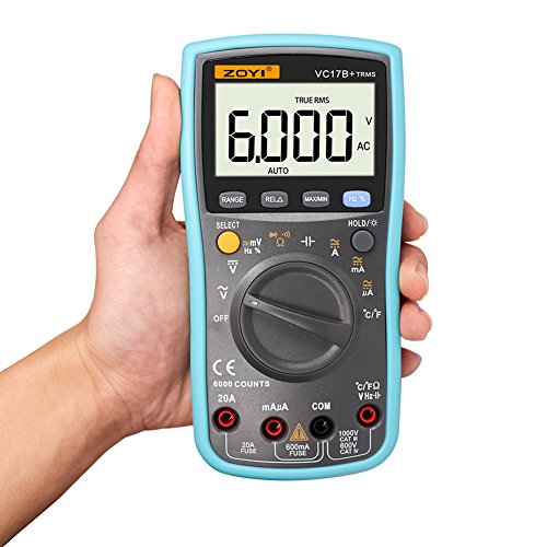 Balai VC17B Digital-Multimeter 6000 Counts TRMS AC / DC-Widerstand Kapazität Resistance Capacitance Temperatur Frequenz Einschaltdauer Tester Blau - 5