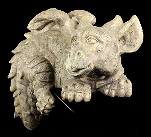 Niedlicher Gartendrache Kantenhocker – Drache Garten Figur - 4
