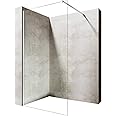 Durovin Bathrooms 800mm Walkin Shower Screen 2000 mm high - 8mm Safety Clear Glass - Wetroom Shower Enclosure