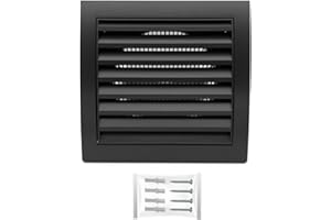 H&C VENT Kratka wentylacyjna o średnicy 100 mm 150 x 150 mm pokrywa wydechowa antracytowa z ochroną owadów - HVAC przewód kaset ABS