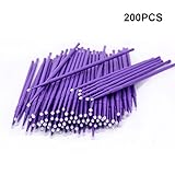 200PCS Micro Applicators Brushes, Disposable Eyelash Extension Swabs for Eyelashes Extensions (Lila)