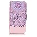 Produktbild Nancen Apple iPhone 5C (4 Zoll) Hülle Case Handyhülle Brieftasche Etui Lederhülle Schutzhülle Abdeckung Bookstyle Klappcase mit 2 Kartenslots 1 Wallet Tasche Handgelenk Seil Magnetverschluss Bracket-Funktion Full Silikon Weich Innenschale Gemaltes Muster [Lila Sonnen-Blume]