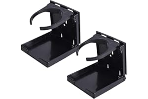 VESANEAE 2 Pezzi Portabicchieri in plastica regolabili supporto bevande universale Tazza Pieghevole Regolabile con Viti Supporto Bevande porta bicchieri accessori per Barca Auto Camion Camper Boat Van