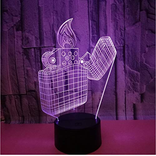 Preisvergleich Produktbild Schön Stromanbieter Feuerzeuge Bunte 3D Lichter Touch Control Bunte Kleine Nachtlichter 3D Werbung Usb Led Lampe 3D