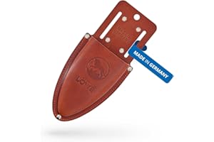 Original LÖWE Funda de piel premium – 9809 | Riñonera para tijeras de podar con clip para cinturón o bolsillo | Fabricado en Alemania | 100% piel auténtica