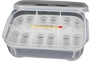 OMEM Reptile Breeding Box, Incubator, Plastic, For Gecko, Lizards, Lions Mane, Reptiles, Terrarium, Indoor Use, With Thermometer
