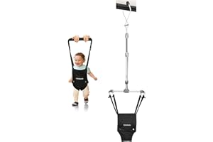 Cowiewie Baby Türhopser mit stabiler Türklemme, Tragbarer Türhopser für Baby 6-12 Monate, Schwarz