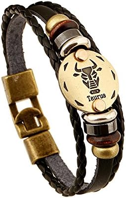 Guirui Jewelry Retro Punk Leather Taurus Weaved Bracelets Men Women
