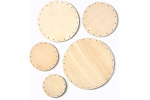Zita's Creative UNGROL Korbboden Set rund, klein für Peddigrohr 2mm - Flechten, Korbflechten, Schilf Set, Peddigrohr, Flechtset, Rattan - 5 Stück, Holzwerkstoff, Korbboden