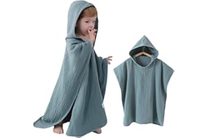 Select Zone Asciugamano da bagno per bambini, 80 x 60 cm, poncho da bagno per bambini, accappatoio 100 cotone, per bambini e ragazze, Blu, 80x60cm