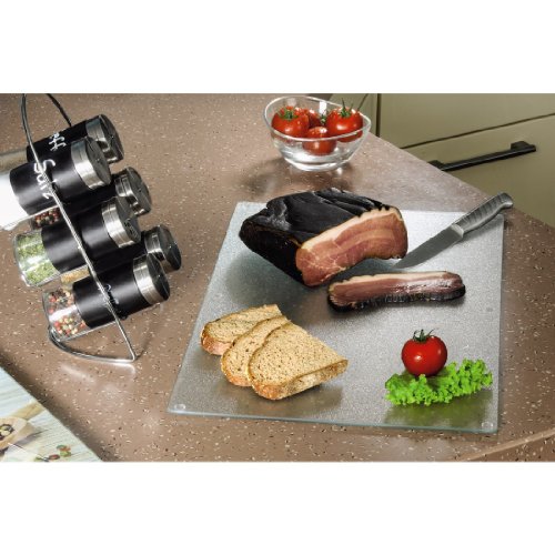 Xavax Herdabdeckplatte / Schneidebrett Glas, gehärtetes Sicherheitsglas, spülmaschinengeeignet, transparent, 52 x 30 cm - 4