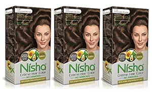 Nisha Cream Hair Colour Chocolate Blonde Hair Colour For Women Men Hair Colour 100% Grey Coverage Long Lasting Hair Colouring With Natural Herbs and Henna Extracts For Hair Care Pack of 3