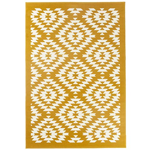 Debonsol Tapis Salon Moderne Maya Jaune Moutarde 120x170cm