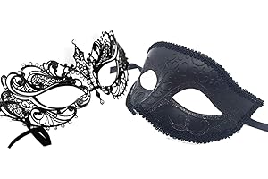 JCSTEU Masquerade Mask Venetian Masks, Metal Masquerade Mask for Women Party Masks Ladies Masquerade Ball…