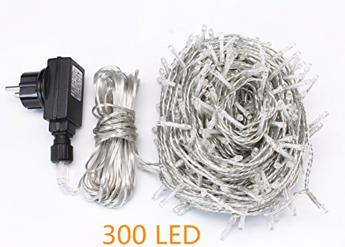 300er Led Lichterkette Strombetrieben mit Stecker Außen und Innen für Garten Hochzeit Weihnachten Party Warmweiß Gresonic (300 Led Warmweiß) - 5