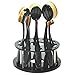 Tonsee 10 Hole Oval Makeup Brush Holder Drying Rack Organizer Cosmetic Shelf Tool (Black)