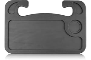 NHQZ NHQ Mesa para el Volante del Coche,Mesa coche,Soporte Ordenador Portátil Coche,Bandeja Multifuncional Portátil para el Volante del Coche con Portavasos,Se Adapta a la Mayoría de los Vehículos,Negro