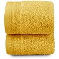 Top Towel - Premium - Large Bath Towels - Bath Towels - 2 Face Towels or Bidet -30x50cm - 100% Cotton - 600g - Lemon