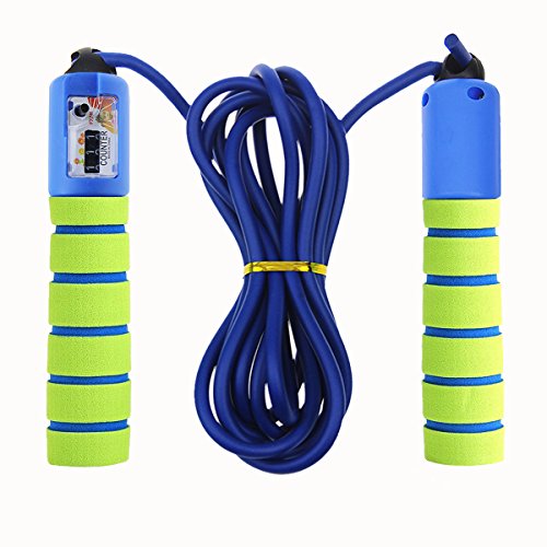 Springseil Speed Rope von Auskio, Springseil Kinder mit Zähler&Komfortablen Griffen für Fitnesstraining abnehmen Fat Burning übungen, für Kinder und Erwachsene geeignet(ein ersatz Seil als Geschenke)