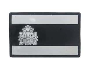 Ohrong Parche Moral de PVC de la bandera nacional de España del ejército de combate Paintball insignia de goma del brazalete de emblema con parte trasera de gancho para abrigos, chaquetas y gorras