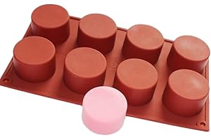Molde de silicona de Allforhome, 8 cavidades cilíndricas, para jabones DIY o cupcakes
