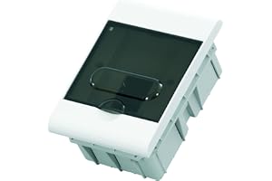ATR infälld liten fördelare, 4-modul säkringslåda, glasskydd, IP40, vit, 189 x 130 x 86 mm