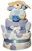 Produktbild Babywindel Kuchen rosa Herzen/blau Kreise Design Geburts Geschenk/Geschenk 2 Ebenen Geschenkverpackung & Tag - Blau