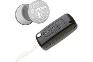 JONGO Obudowa kluczyka radiowego pokrowiec na klucze samochodowe, do Peugeot 207sw, 307sw, 407 Facelift, Partner i Citroen Berlingo z baterią Maxell CR1620 (