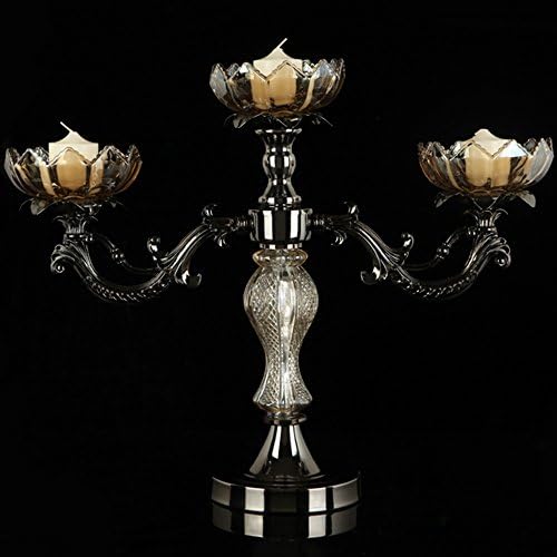 FEIFEI Candle Holders Alloy And Glass Material 3 Holder Romantic Fashion Household Items (50 * 41CM)
