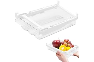 katmerio Organizer per frigorifero, estraibile per frigorifero, cassetto, contenitore per frigorifero, contenitore trasparente per alimenti, bevande, uova, frutta