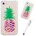 Produktbild iphoneSE/5/5S Handyhülle Für WYRHS TPU Silikon Glatter Guter in Der Qualität Schöner Muster Entwurf Kratzer Beständiger Schock Absorbierender Transparenter Telefon Shell-Ananas+Metall Berühren Stift
