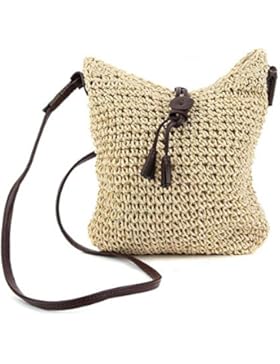 Hrph Neue Art und Weise gesponnene Schultertasche Stroh-Sommer-Frauen Webart Umhängetasche Beach-Handtasche