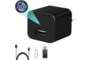 LXMIMI USB Cámara Oculta HD 1080P Mini Cámara Espía, Cargador USB Cámara Oculta, Adaptador de Carga Cámara Espía Oculta, Soporte de Detección de Movimiento y Grabación en Bucle (Negro)