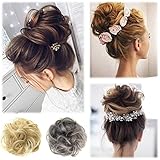 UPXIANG Women's Curly Messy Bun Hairpiece Hair Wrap, Scrunchie Scrunchy Updos Twirl Piece Wigs Extensions Hairdressing (E)